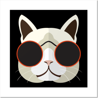 Cute Cat Face Mask Posters and Art